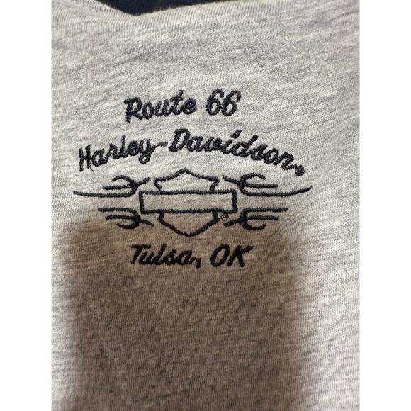 Harley-Davidson Route 66 Gray V-Neck Tee 2X | Bikercore Moto Style Graphic - Picture 5 of 8